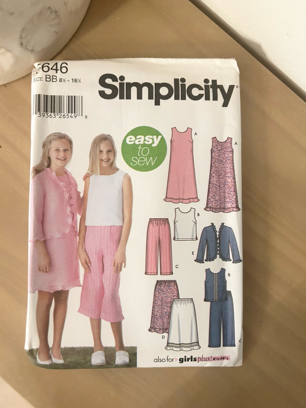 Vintage Simplicity 8646 Girls Sewing Pattern Sizes 8½–16½